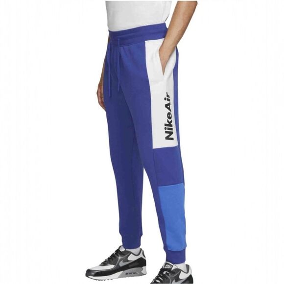Nike Sportswear Fleece Joggers Sweatpants Tapered Blue Colorblock Men’s M - Picture 1 of 9